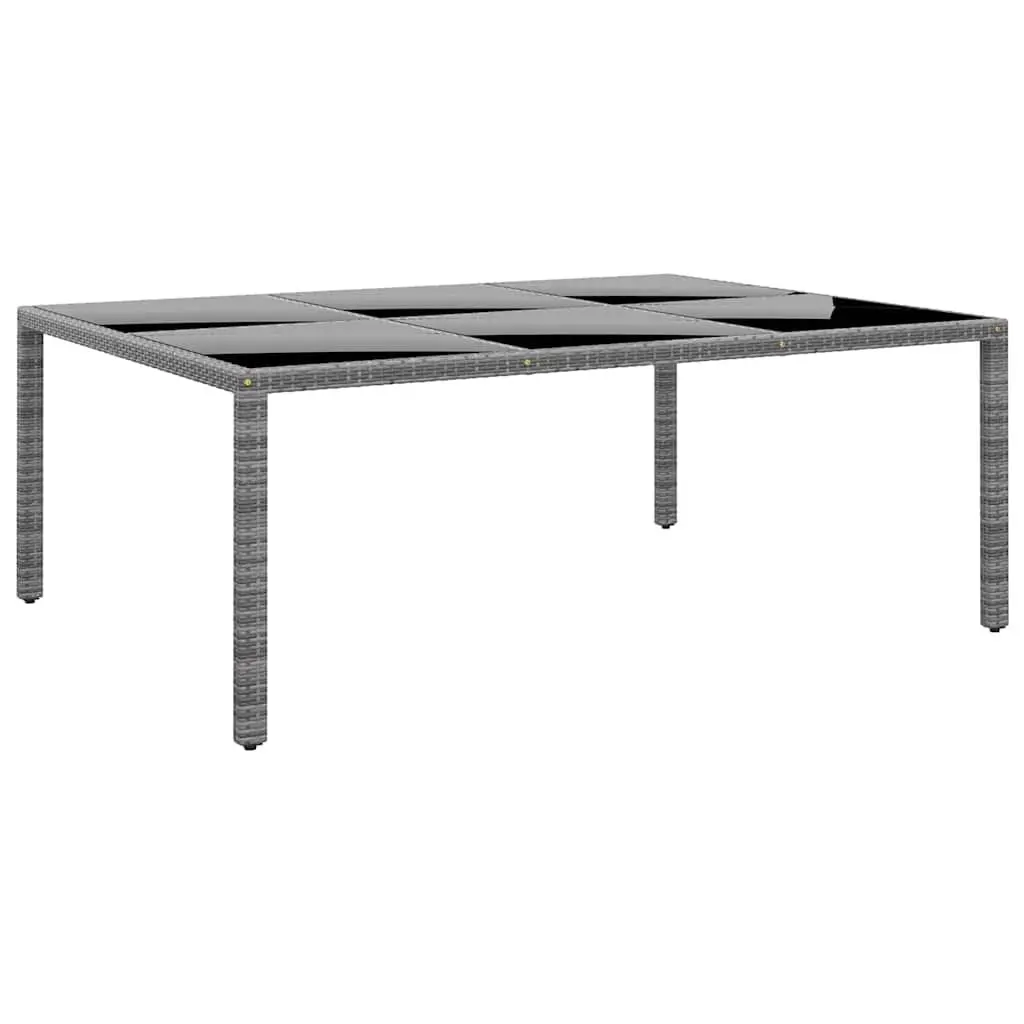 Garden Dining Set 11 Piece Outdoor Furniture PE Rattan Steel Grey Patio
