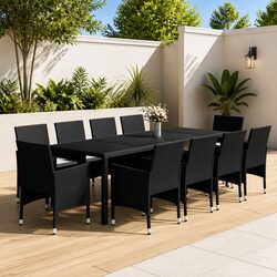 Reliable 11 Piece Garden Dining Set with Cushions