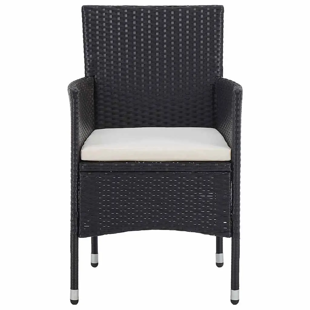 Outdoor Patio Furniture Set Dining 11 Piece Steel PE Rattan Black