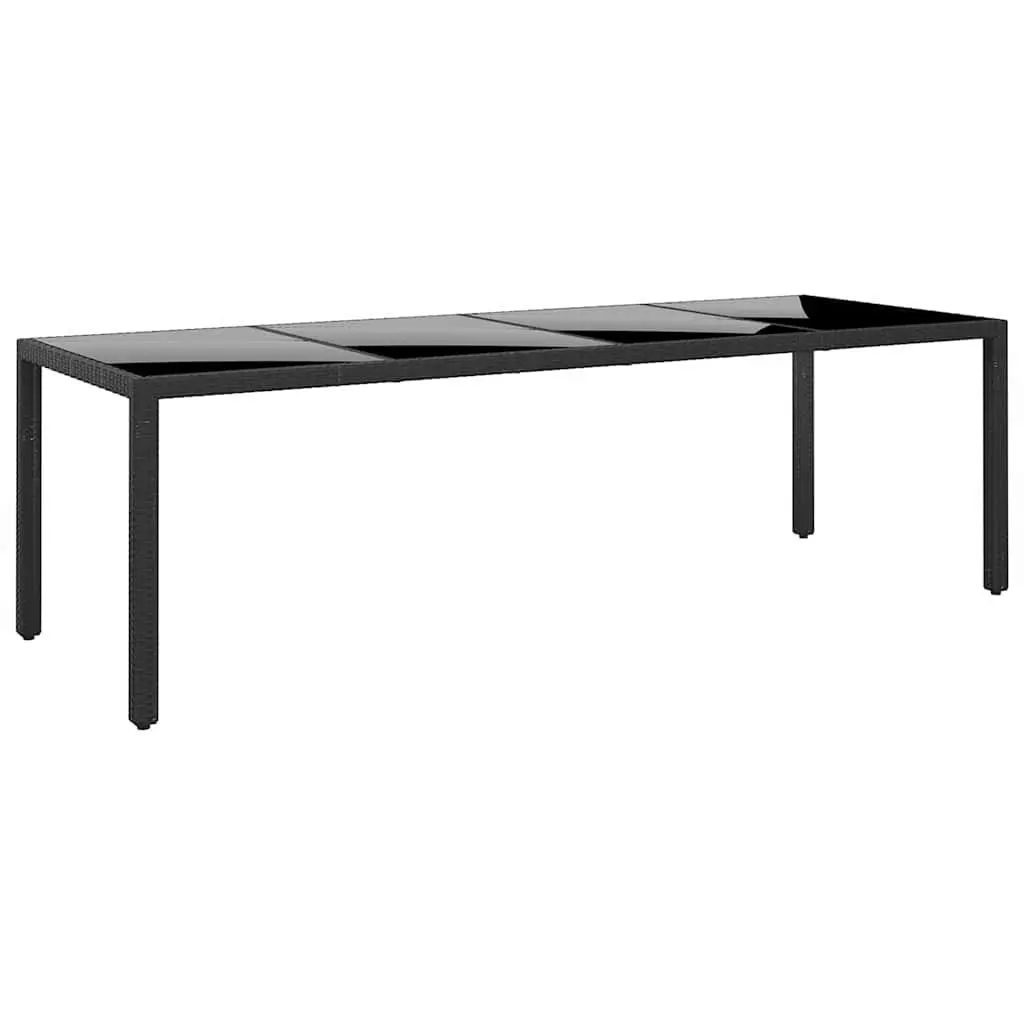 Outdoor Patio Furniture Set Dining 11 Piece Steel PE Rattan Black