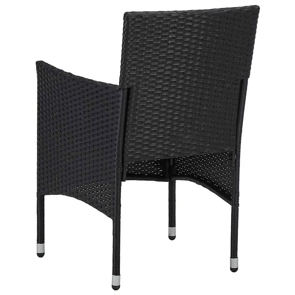 Outdoor Patio Furniture Set Dining 11 Piece Steel PE Rattan Black