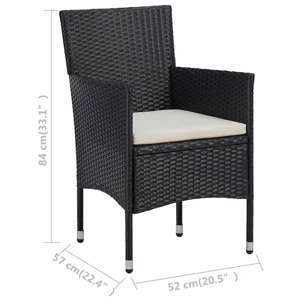 Outdoor Patio Furniture Set Dining 11 Piece Steel PE Rattan Black
