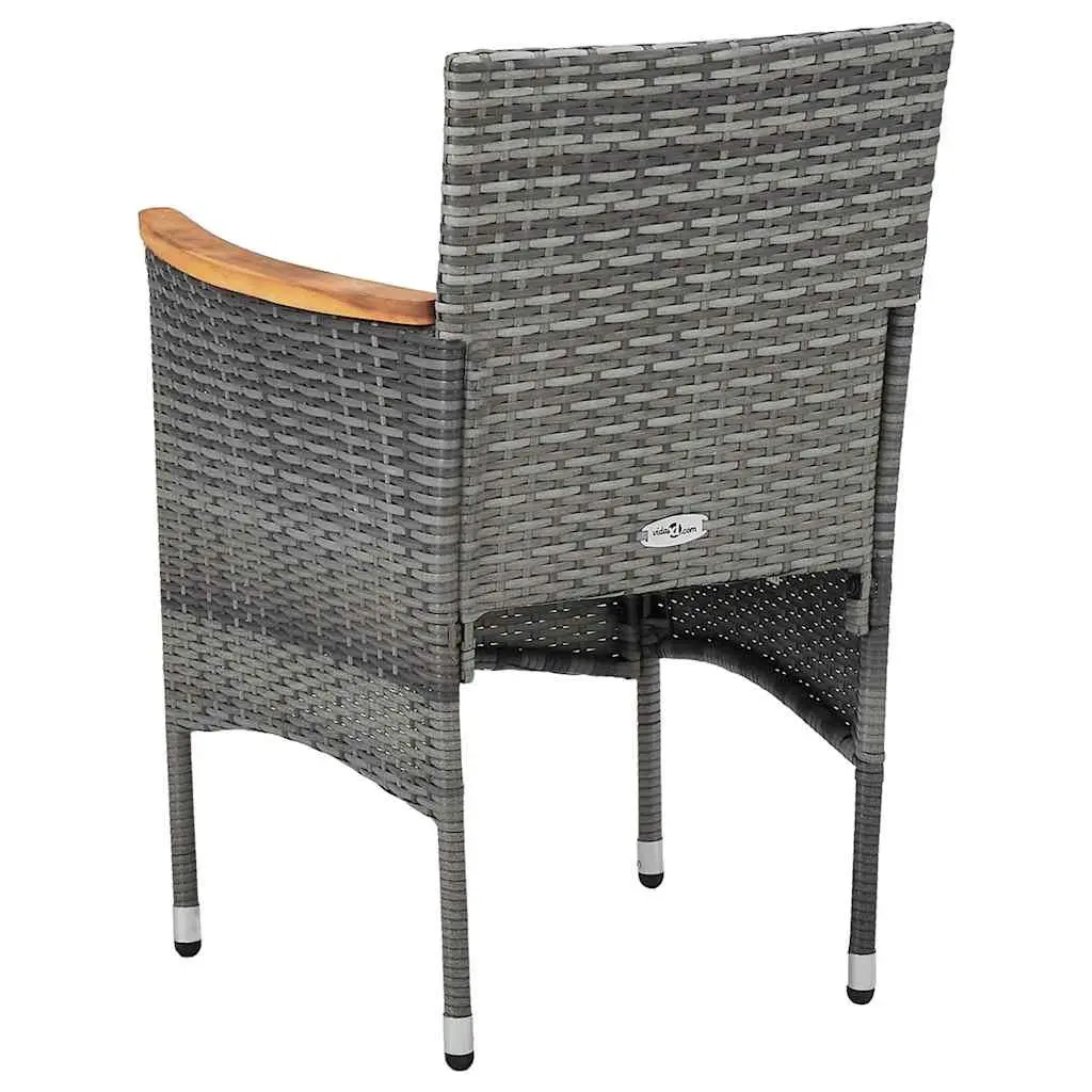 Garden Dining Set 11 Piece Outdoor Furniture Grey PE Rattan Steel