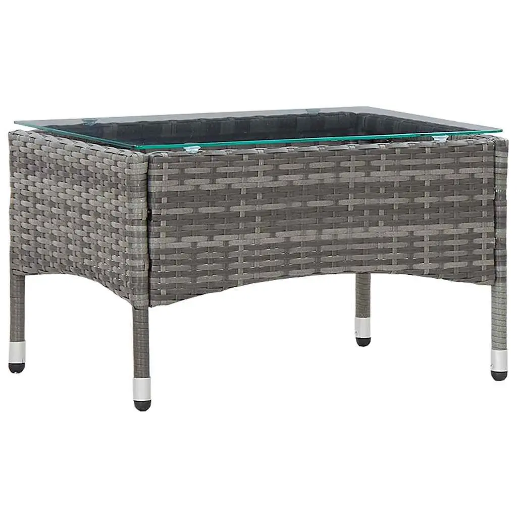 Garden Lounge Set 2 Piece Outdoor Furniture Grey PE Rattan with Cushion