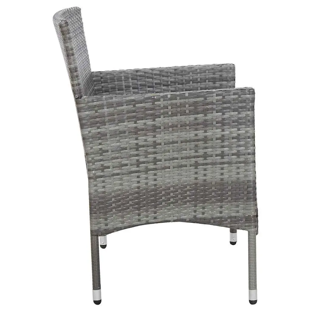 Garden Lounge Set 2 Piece Outdoor Furniture Grey PE Rattan with Cushion