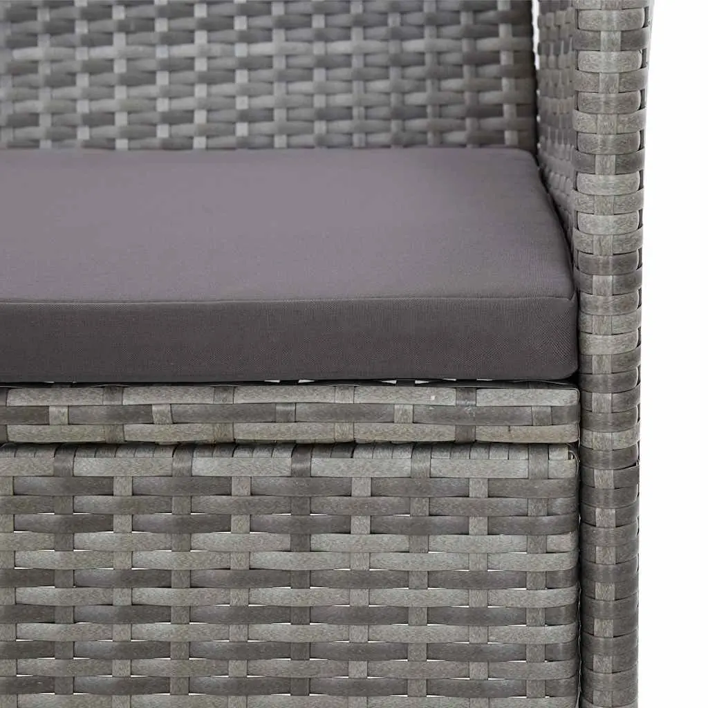 Garden Lounge Set 2 Piece Outdoor Furniture Grey PE Rattan with Cushion