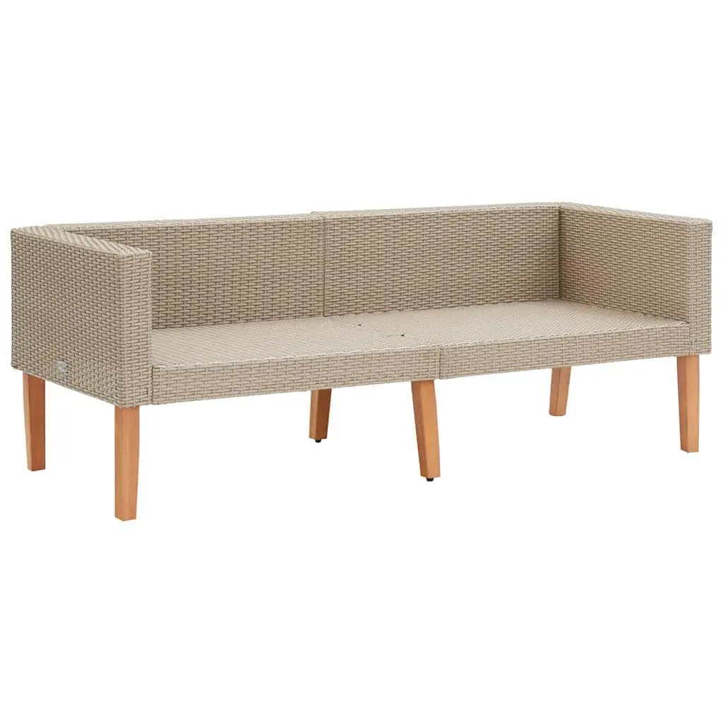 Garden Lounge Set Sofa Table 2 Piece Outdoor Furniture Beige