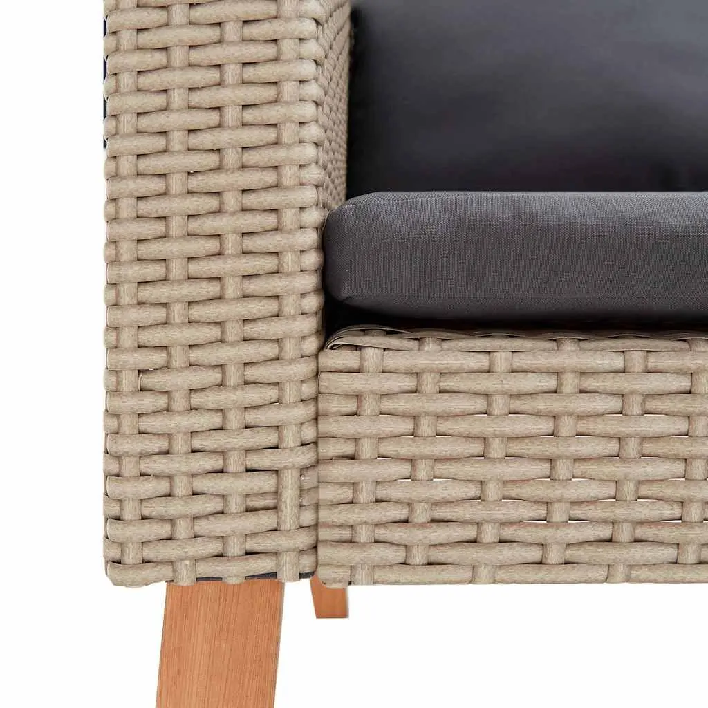 Garden Lounge Set Sofa Table 2 Piece Outdoor Furniture Beige