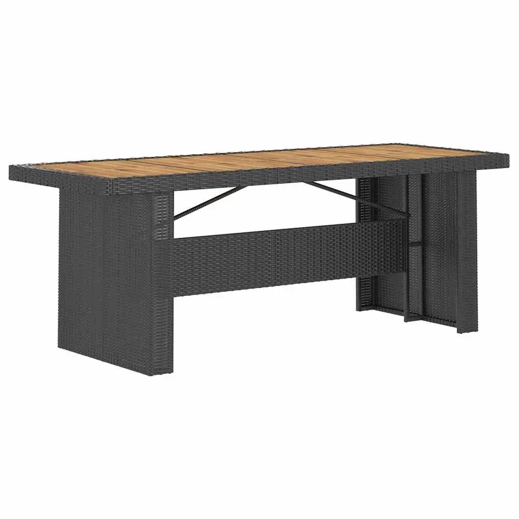 Outdoor Dining Set 9 Piece Garden Furniture Black Poly Rattan with Cushions