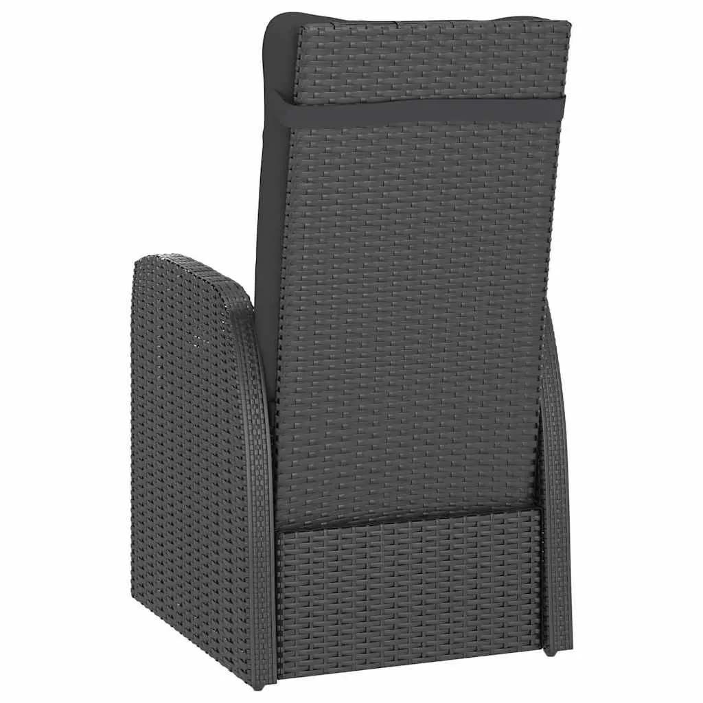 Outdoor Dining Set 9 Piece Garden Furniture Black Poly Rattan with Cushions