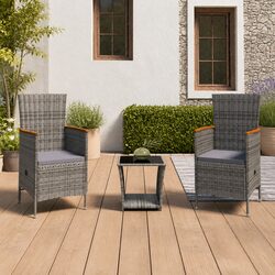 Comfortable Grey Garden Lounge Set with Adjustable Features