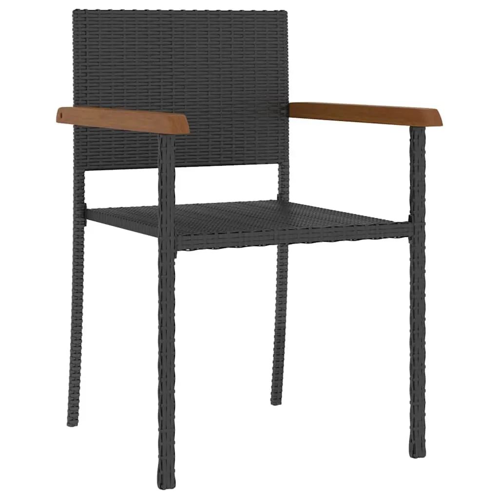 Outdoor Dining Set 5 Piece Garden Furniture Black Rattan Table Chairs