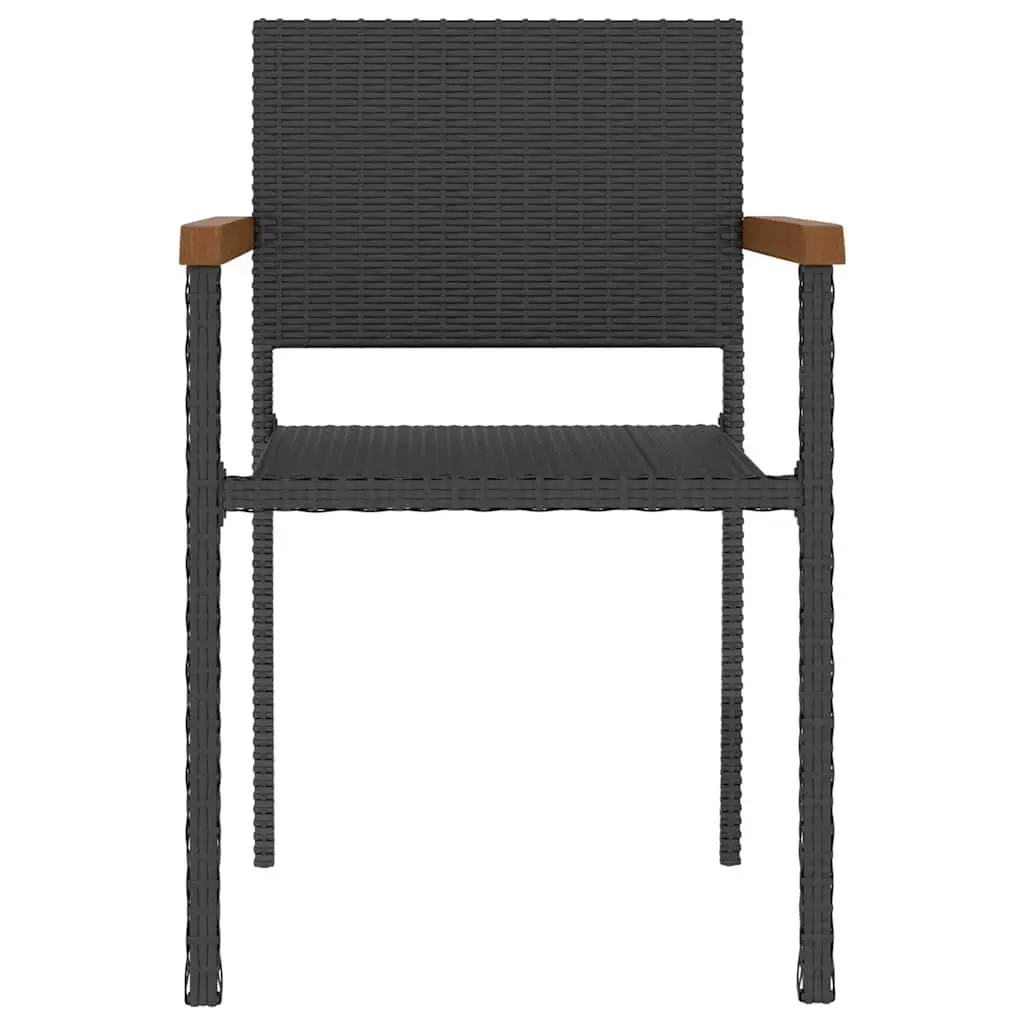 Outdoor Dining Set 5 Piece Garden Furniture Black Rattan Table Chairs