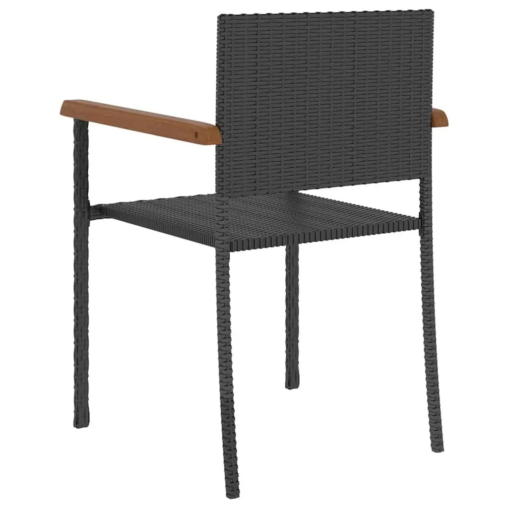 Outdoor Dining Set 5 Piece Garden Furniture Black Rattan Table Chairs