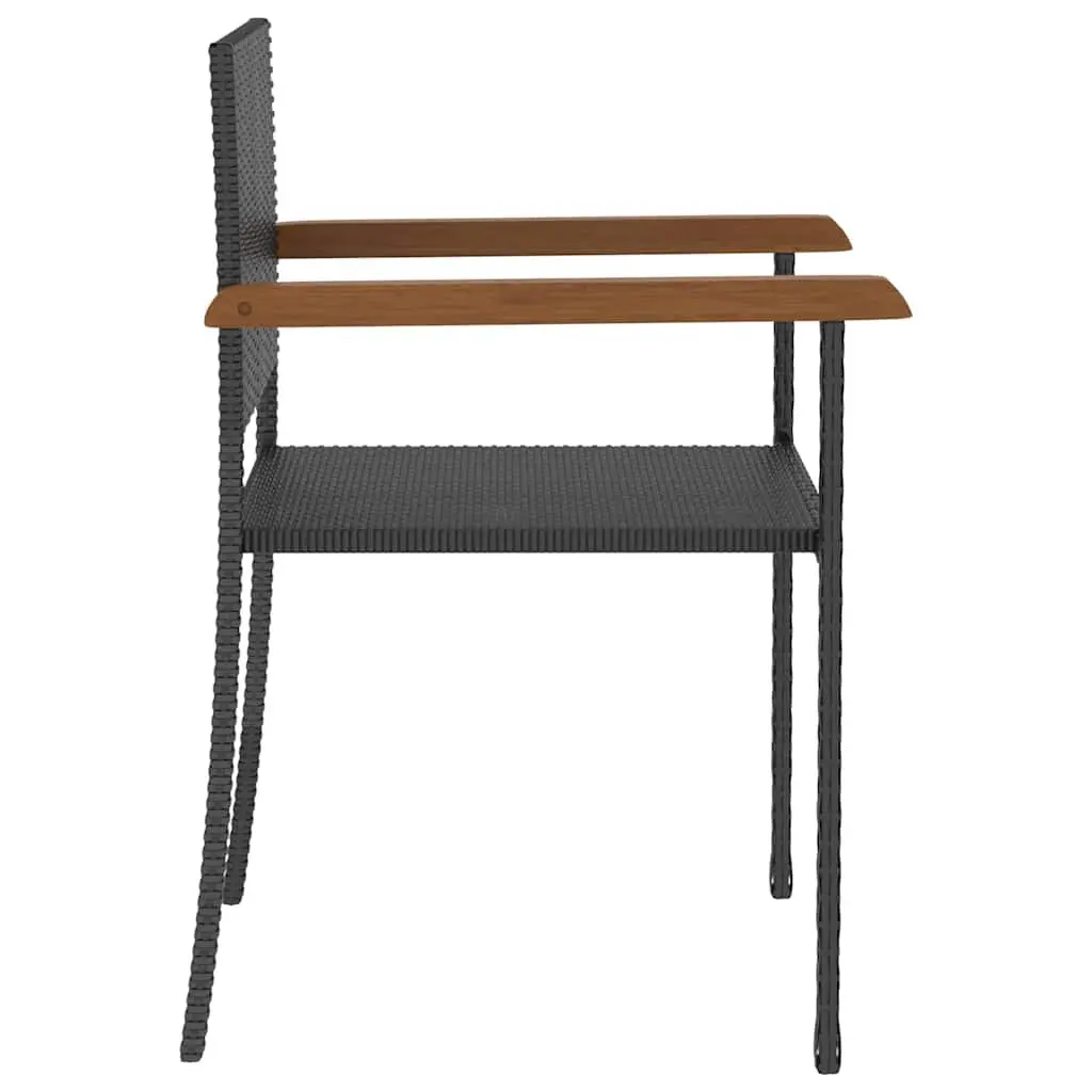 Outdoor Dining Set 5 Piece Garden Furniture Black Rattan Table Chairs