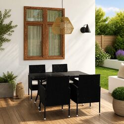 Value-Driven 5 Piece Outdoor Dining Set in Black