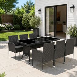 Quality 7 Piece Black Outdoor Dining Set for Gatherings