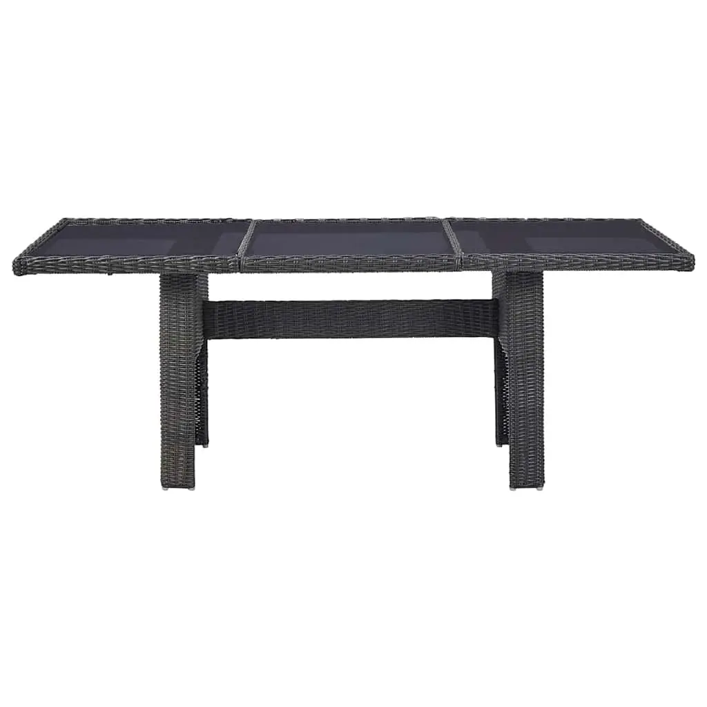 9 Piece Garden Dining Set Poly Rattan Black Outdoor Furniture Patio Table Chairs