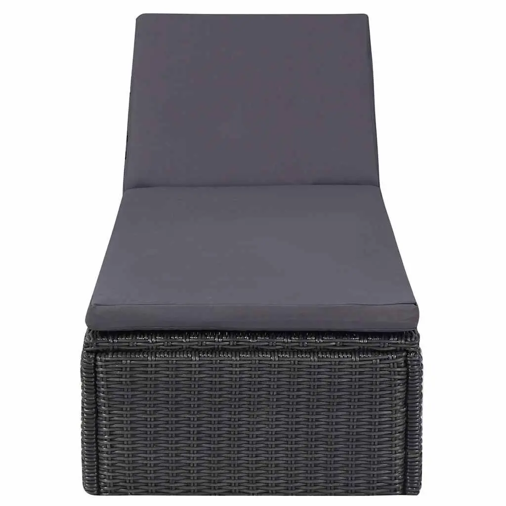 Garden Dining Set 11 Piece Outdoor Furniture Patio Rattan Black Sunloungers
