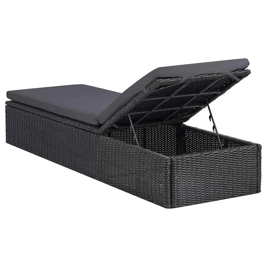 Garden Dining Set 11 Piece Outdoor Furniture Patio Rattan Black Sunloungers