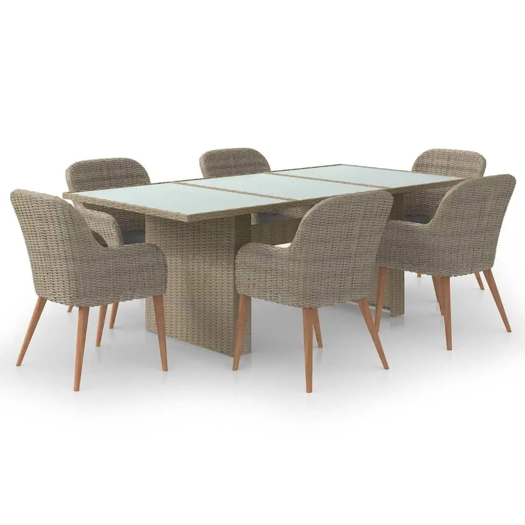 Brown 7-Piece Garden Dining Set