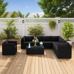 Versatile 10 Piece Lounge Set for Outdoor Comfort