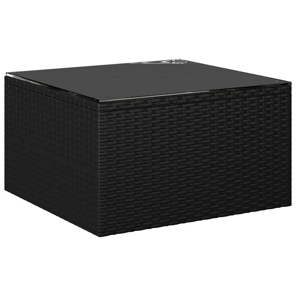 Garden Lounge Set 10 Piece Outdoor Furniture Modular Rattan Sofa with Cushions Black