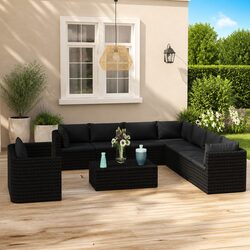 Reliable Outdoor Lounge Set: 11 Pieces with Deep Seating