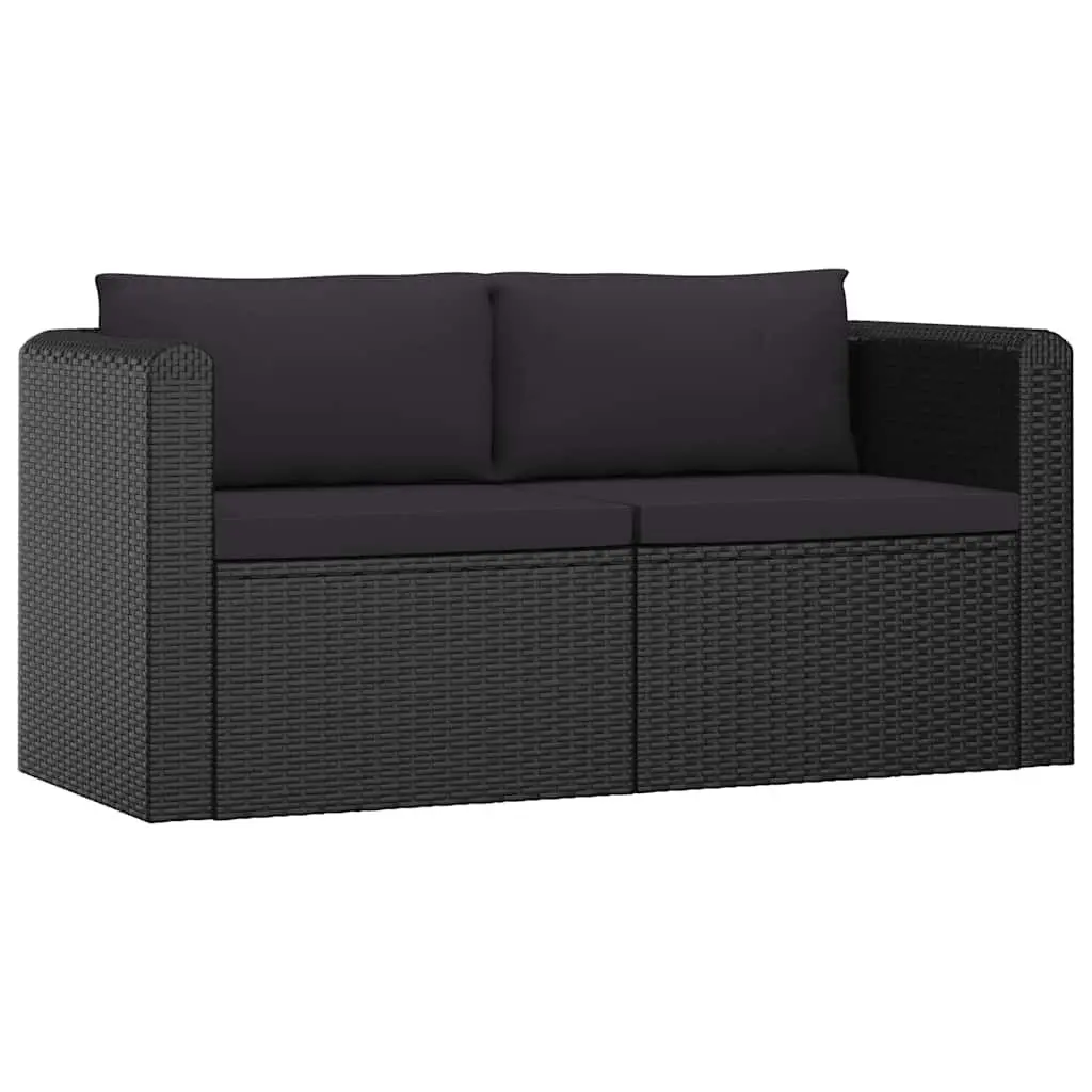 Garden Lounge Set 11 Piece Outdoor Furniture Poly Rattan Black Modular Sofa