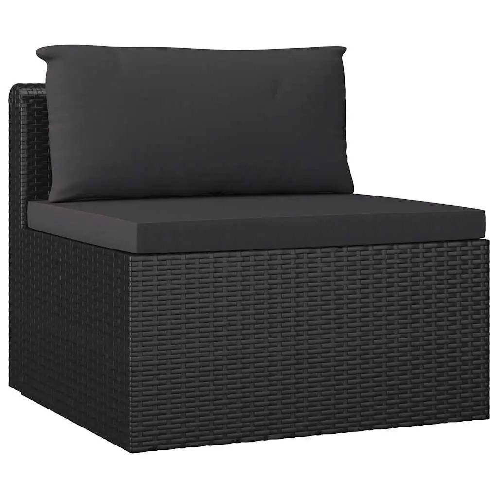 Garden Lounge Set Modular Outdoor Furniture 10 Piece Black Cushions