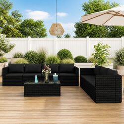 8-Piece Comfortable Outdoor Lounge Set with Cushions