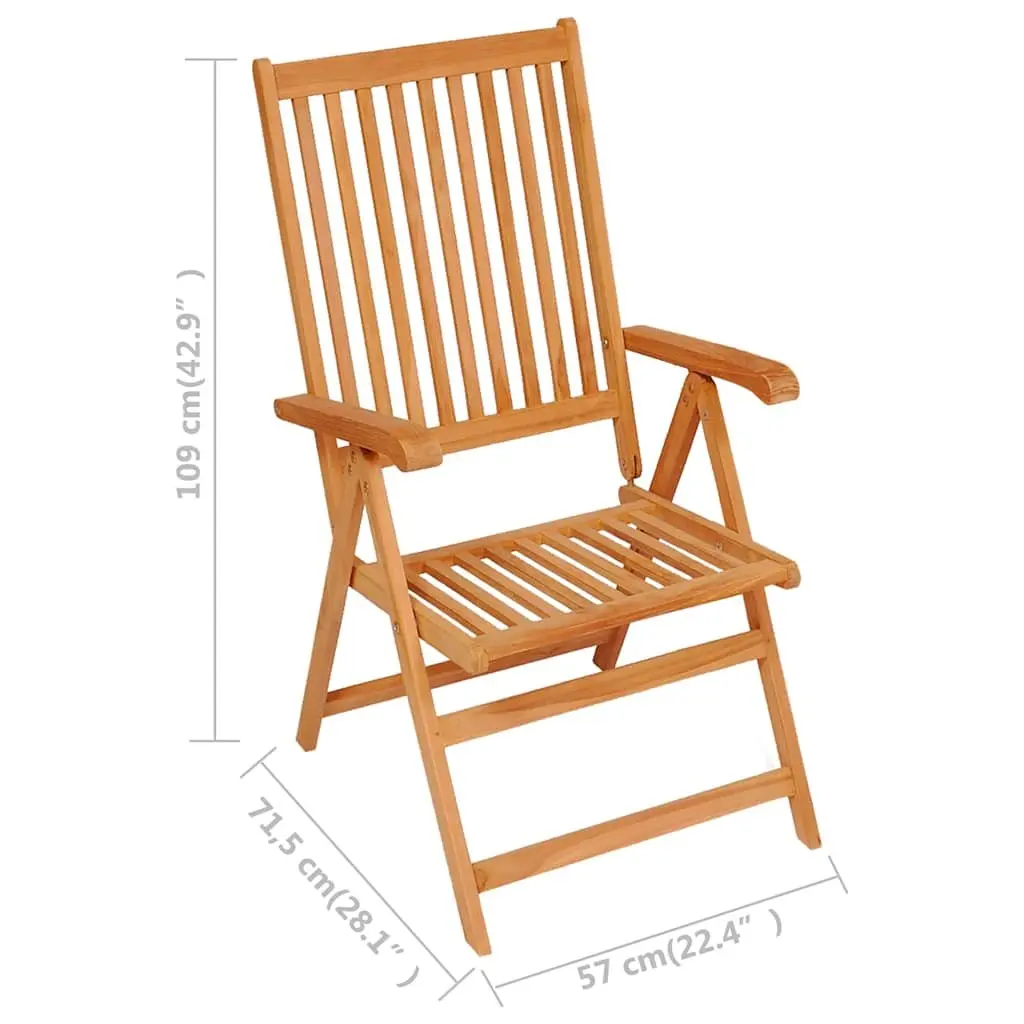 5 Piece Garden Dining Set Teak Wood Table Chairs Outdoor Patio Furniture Brown