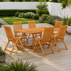 7 Piece Teak Wood Garden Dining Set: Value and Comfort