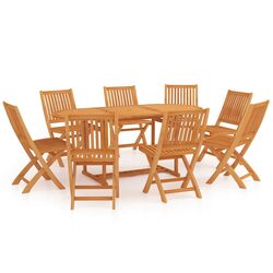 Reliable 9 Piece Teak Dining Set for Outdoor Enjoyment