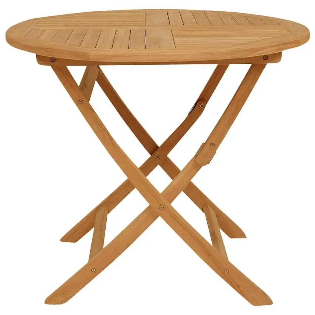 5 Piece Garden Dining Set Teak Wood Outdoor Table Chairs Brown