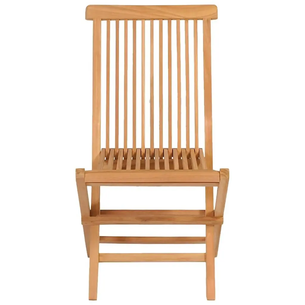 5 Piece Garden Dining Set Teak Wood Outdoor Table Chairs Brown