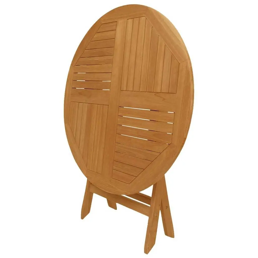 5 Piece Garden Dining Set Teak Wood Outdoor Table Chairs Brown