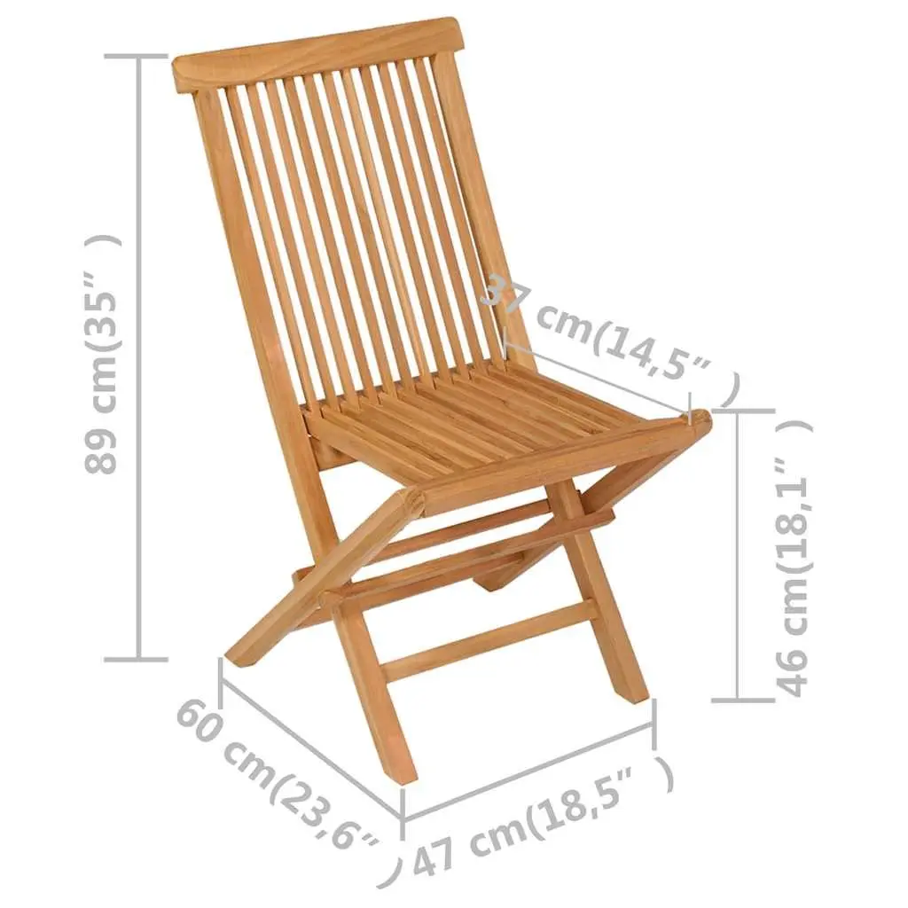 5 Piece Garden Dining Set Teak Wood Outdoor Table Chairs Brown