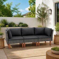 Reliable 3-Seater Garden Sofa with Comfy Cushions