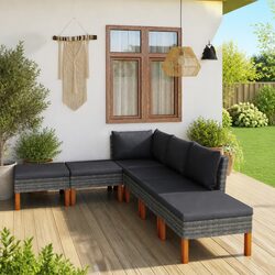 Reliable 6 Piece Garden Lounge Set with Washable Cushions