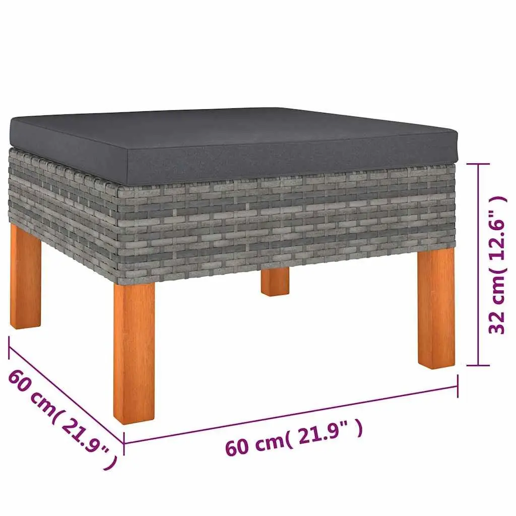 Garden Lounge Set Outdoor Furniture 9 Piece Grey Poly Rattan Sofa Cushions