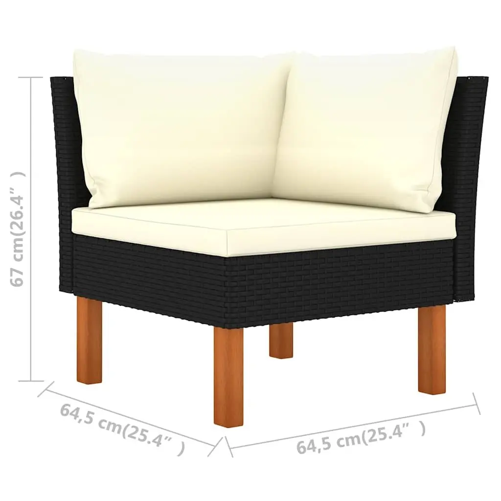Garden Lounge Set 6 Piece Outdoor Patio Sofa Furniture Cushions Black