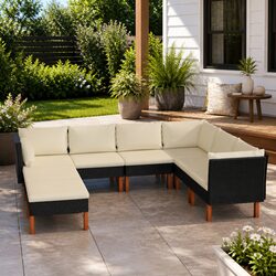 Warm and Practical 8-Piece Garden Lounge Set