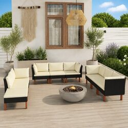 Durable 9 Piece Garden Lounge Set with Practical Features