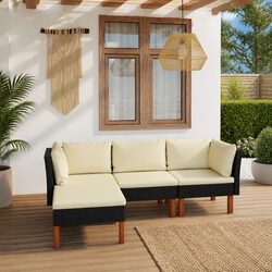Reliable 4-Piece Outdoor Sofa Set with Thick Cushions