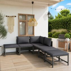 Comfortable 6-Piece Grey Lounge Set for Your Outdoors