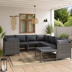 Comfortable and Stylish 9-Piece Lounge Set for Outdoor Areas