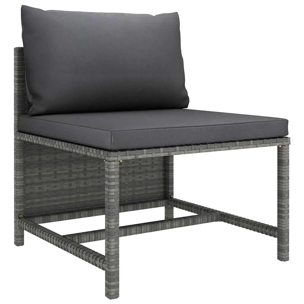 8 Piece Grey Lounge Set for Outdoor Relaxation Poly Rattan Furniture with Cushions