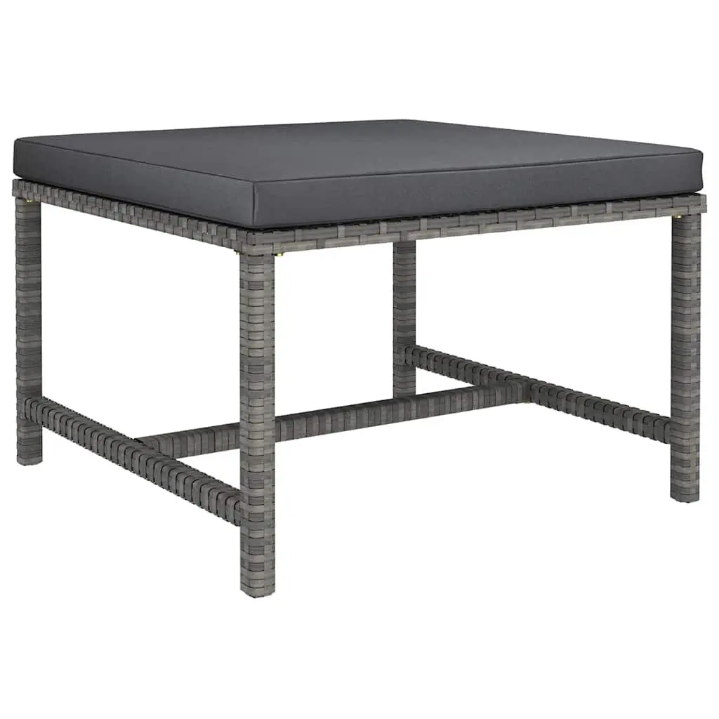 8 Piece Grey Lounge Set for Outdoor Relaxation Poly Rattan Furniture with Cushions