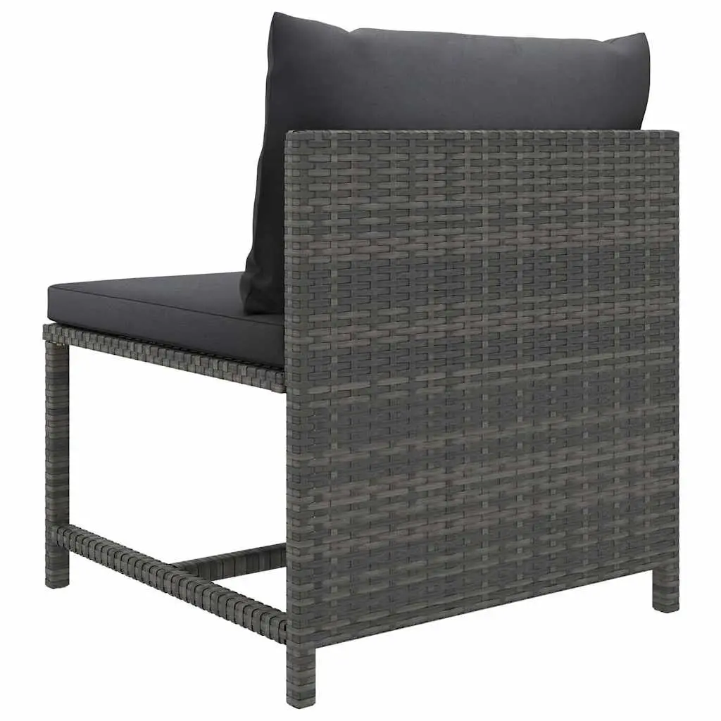 9 Piece Outdoor Garden Lounge Set Poly Rattan Furniture with Cushions Grey